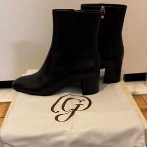 M. Gemi Black Leather Heeled Boots. Never worn!